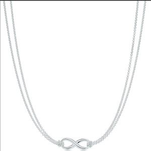 Tiffany Sterling Silver Double Chain Infinity Necklace